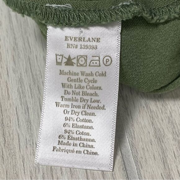 Everlane | Olive Green Cotton Twill Side Zip Ankle Pant Size 0 - Picture 8 of 8